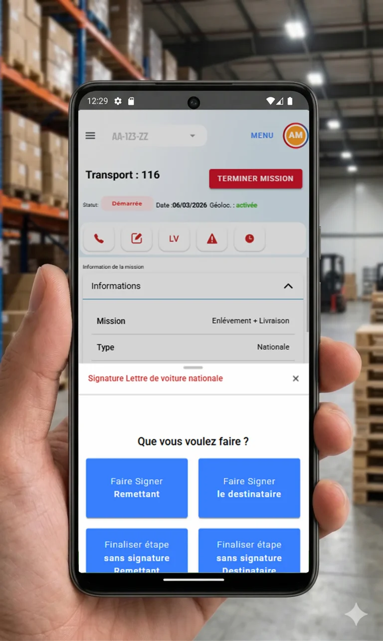 Docutrans - eCMR - avec ou sans signature remettant ou destinataire