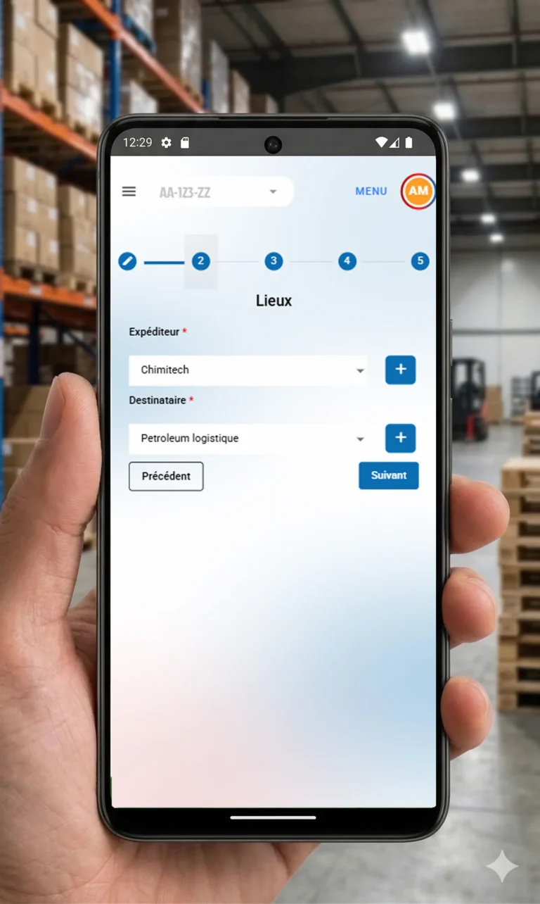 Docutrans - eCMR - creer mission transport sur mobile - step 2