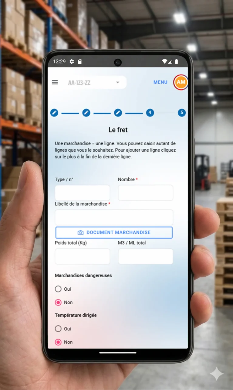 Docutrans - eCMR - creer mission transport sur mobile - step 4
